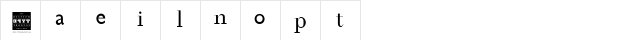 Appellation Regular  glyph index