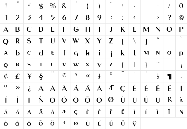 Paquete SSi Regular  glyph index