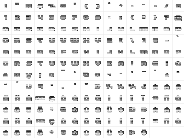 Front Runner Chrome Regular  glyph index