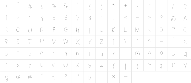 Proton Lit  glyph index