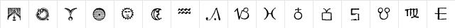 Essene Dingbats Regular  glyph index