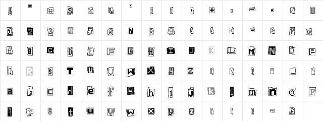 Note It FF Regular  glyph index