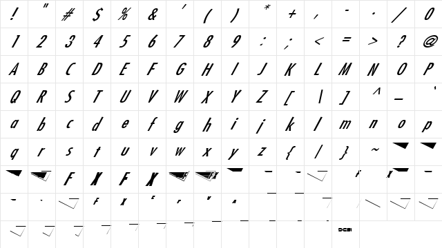 FFX Logo Italic  glyph index