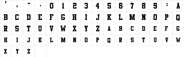 LockerRoomSCapsSSK Bold  glyph index