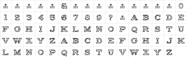 FACTORY Regular  glyph index