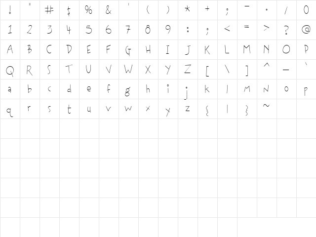 CK Eclectic Regular  glyph index