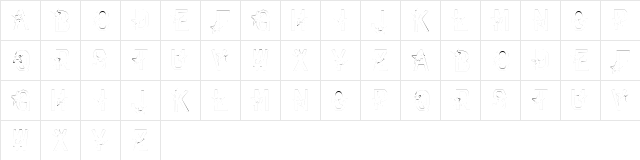 Star Hit Thin  glyph index
