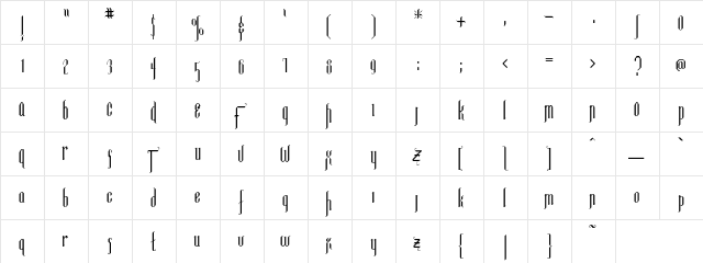 Luxembourg Regular  glyph index