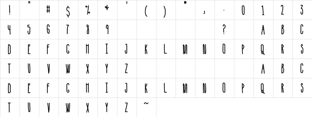 Ice Cream Sandwich Regular  glyph index