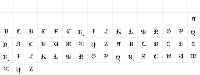 Clairveaux Regular  glyph index