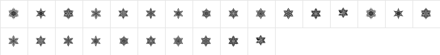 Snowflake Regular  glyph index