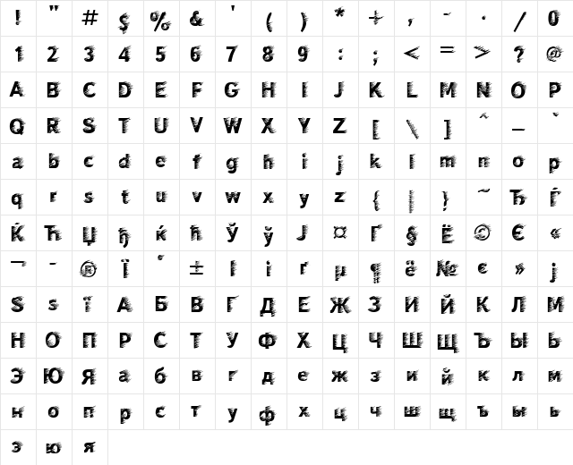WindC Regular  glyph index