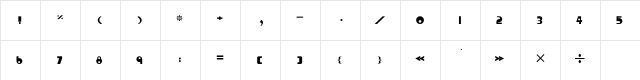 Al Mawash Bold Bold  glyph index