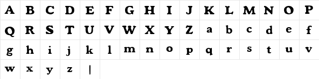 Mondeur Regular  glyph index