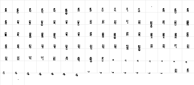 TibetanMachineWeb5 Regular  glyph index