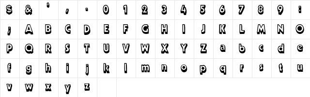 BeurketShadowSSK Bold  glyph index