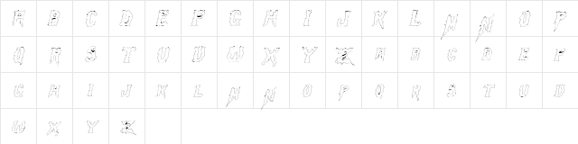 SwampTerrorOutline Italic  glyph index