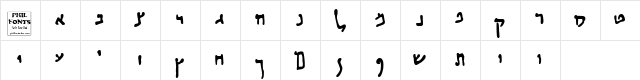 HABBAKUK Regular  glyph index