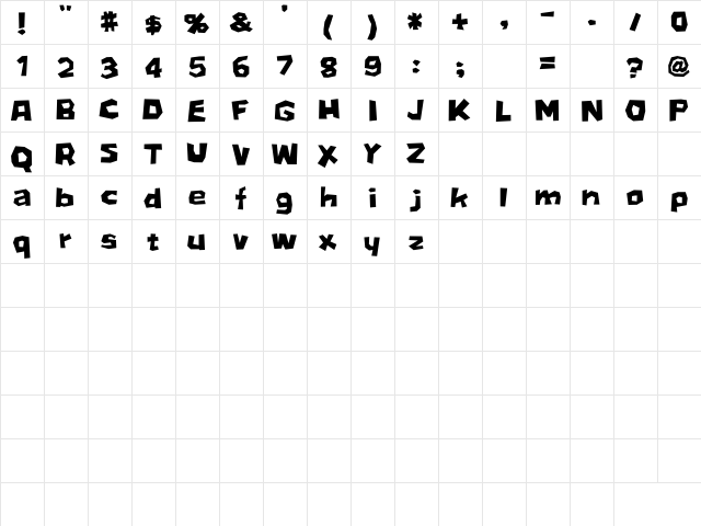 D3 Stonism Regular  glyph index