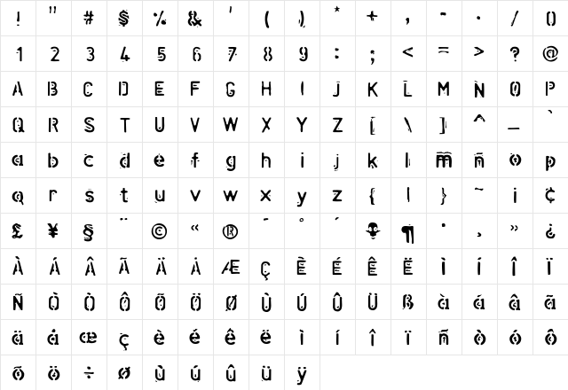 Helix Medium  glyph index