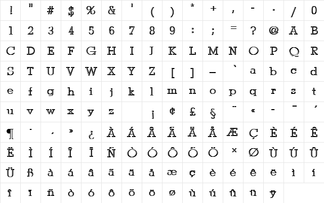 StymieTLigRe1 Regular  glyph index