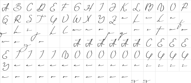 Super Shining Demo Regular  glyph index