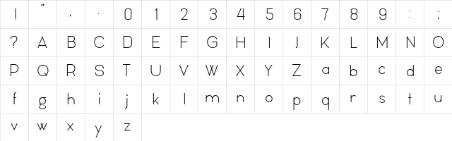 Lonely Regular  glyph index