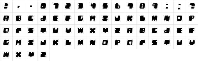 Leben Italic  glyph index