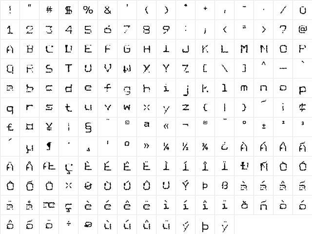 HouseCopy Regular  glyph index