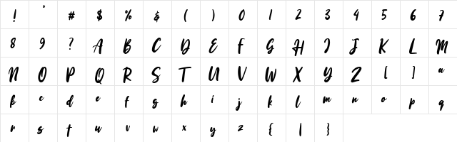 The Last Day Regular  glyph index