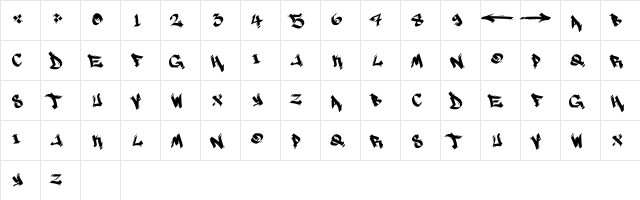 MARSNEVENEKSK Regular  glyph index