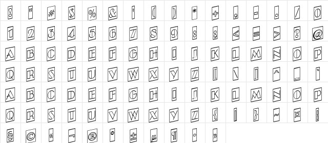 a_BentTitulCmUpOtlNr Regular  glyph index