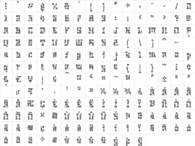 Archian BoogieWoogie  glyph index