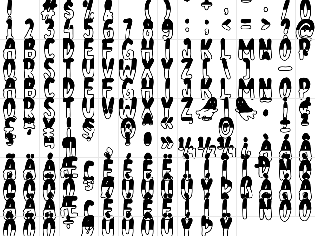 halloween semi black Regular  glyph index