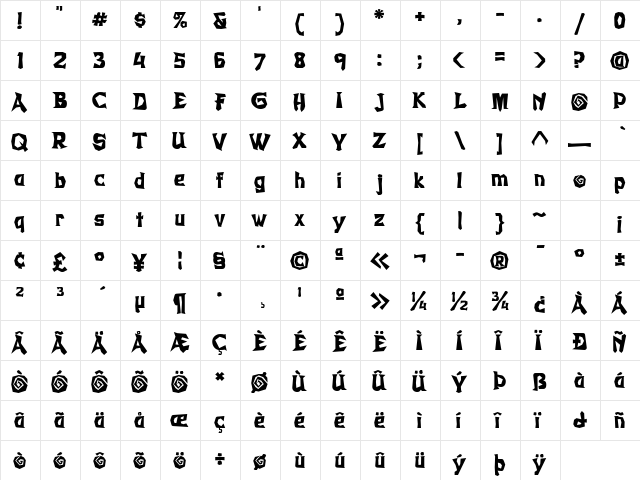 Whassis ICG Calm Regular  glyph index