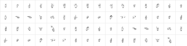 Gallaudet Regular  glyph index