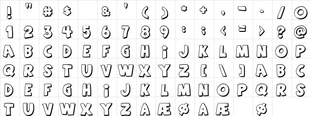 Agent Orange Regular  glyph index