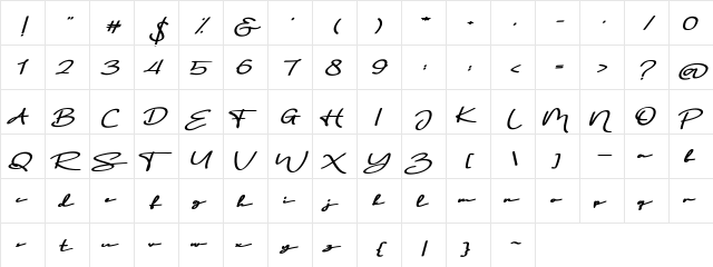 San Sebastian FREE Regular  glyph index