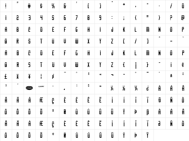 Nemesis Enforcer Laser Regular  glyph index