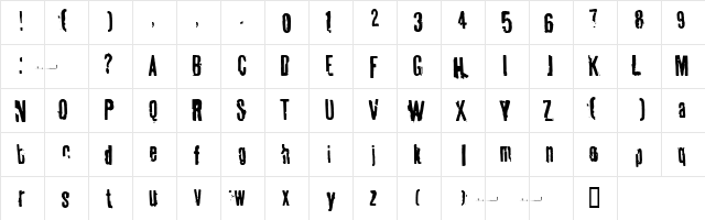 tablhoide Regular  glyph index