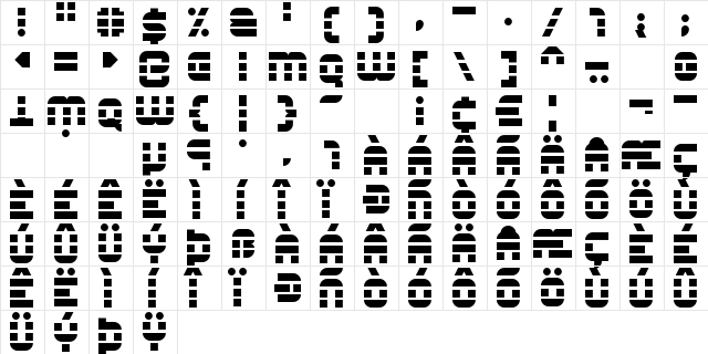 Construction Lines Regular  glyph index