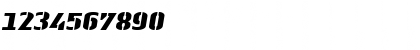 Download LTAuthenticStencil Black Black Italic Font Numeric Preview