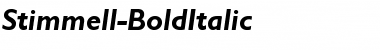 Download Stimmell-BoldItalic Regular Font