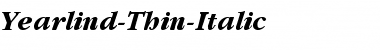 Download Yearlind-Thin-Italic Regular Font