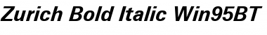 Download Zurich Win95BT Bold Italic Font