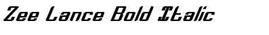 Download Zee Lance Bold Italic Font