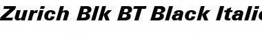 Download Zurich Blk BT Black Italic Font