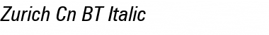Download Zurich Cn BT Italic Font