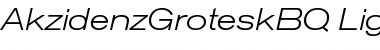 Download Akzidenz-Grotesk BQ Light Extended Italic Font