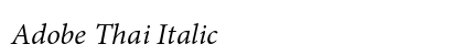 Adobe Thai Italic preview
